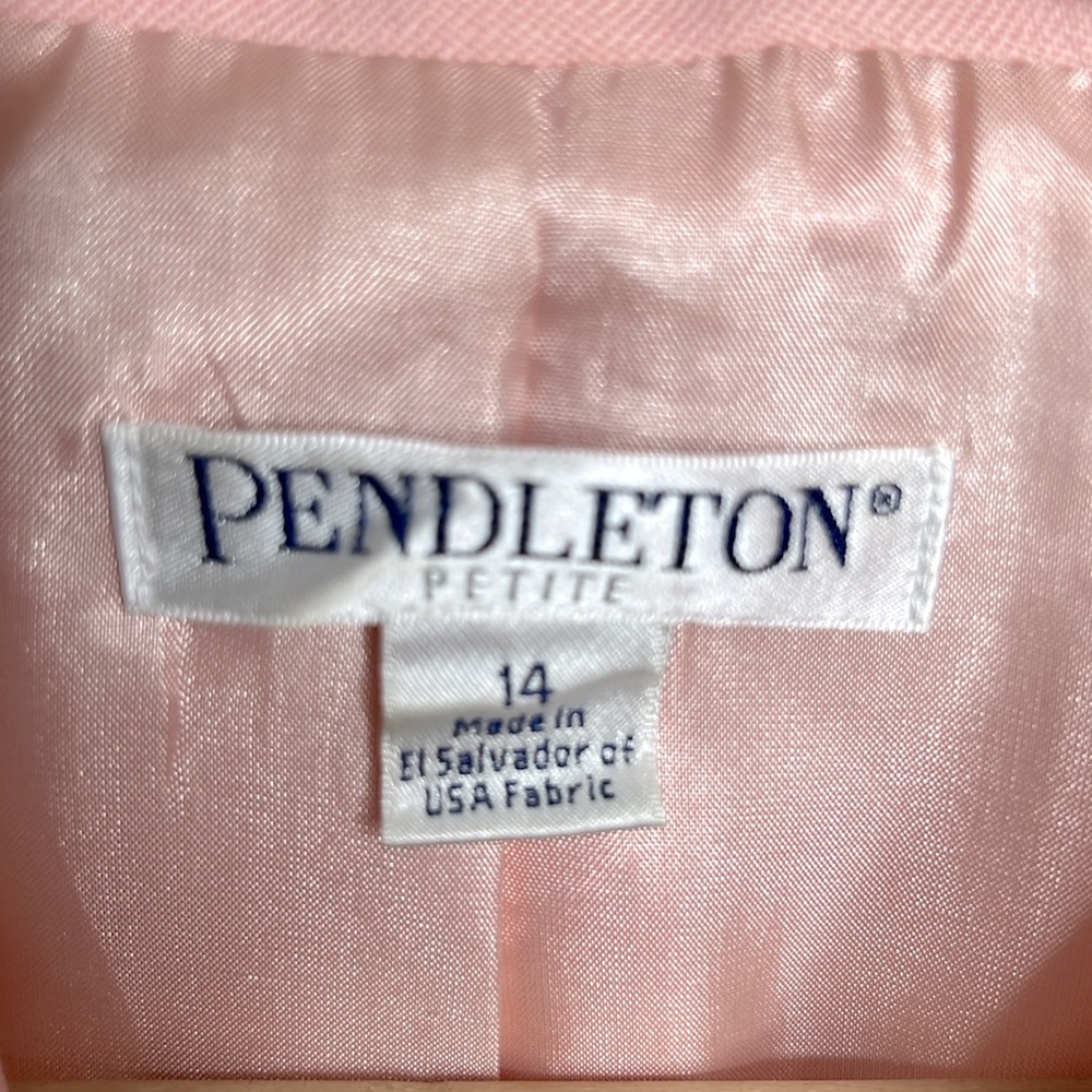 Vintage Pendleton Wool Barbie Pink Jackie Fit Size 14P - Picture 3 of 5